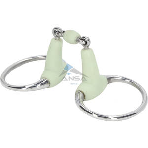 Broca para filete de caballo de acero inoxidable con anillo de rodillo, broca de boca de 125mm, tachuela Ecuestre para entrenamiento y equitación, mayoristas - Product Image 1