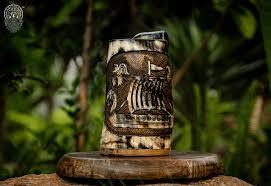 Mug authentique en corne naturelle pour boire de la bière ou du miel, style viking, fait main. - Product Image 4