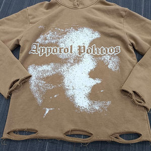 Sudadera con capucha de felpa francesa de gran tamaño de 100% algodón personalizada para hombre con estampado DTG bordado en bruto desgastado para invierno - Product Image 4