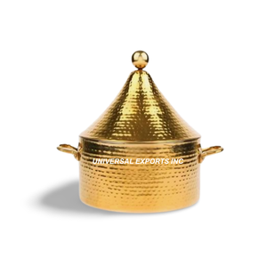 Double Wall Stainless Steel Hotpot High Quality Handmade Designer Casserole Classic Stylish Wholesale Metal <b>Food</b> <b>Warmer</b> - Product Image 3