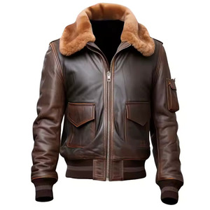 Vente de gros Veste universitaire Letterman à col montant en cuir véritable personnalisée pour hommes pour la conduite de moto - Product Image 1