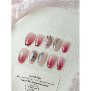 Crimson Wings Press-On Nail Art, design d'ailes élégant pour l'amélioration des ongles - Product Image 3