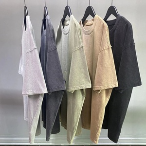 <b>Acid</b> Wash Men <b>Drop</b> Shoulder T-shirt Breathable Oversized Hot Sale <b>Drop</b> Shoulder T-shirt - Product Image 5