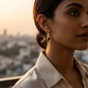 Pendientes de Plata 925 con Cristales de Cuarzo Ahumado, Joyería de Cristal Elegante para Mujer - Product Image 2