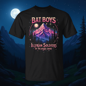 T-shirt promozionale Bat Boys Night Court Mountain Nesta Bookworm per appassionati di lettura e cosplay - Product Image 3