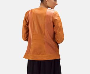 เสื้อโค้ทแฟชั่นทรงเข้ารูปสำหรับผู้หญิง ทำจากหนังแกะเนื้อนappa มีกระเป๋าซิป ดีไซน์ใหม่คุณภาพสูง พร้อมลายควิลท์ เหมาะสำหรับฤดูหนาว - Product Image 3