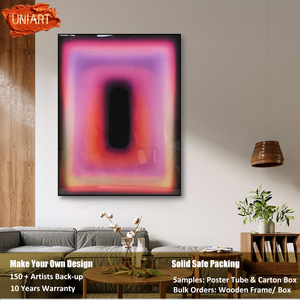 Intérieurs de luxe cristal chromatique porcelaine UV toile impression mur Art vertical suspendu lueur néon brillant mur Art peinture affiche - Product Image 2