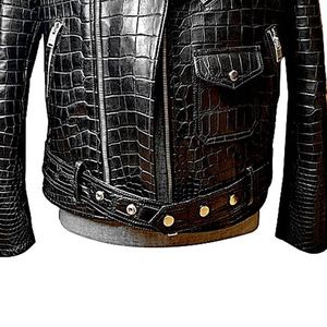 Chaqueta de cuero Formal con cremallera estampada de invierno para hombre, ropa de abrigo personalizada, motocicleta impermeable a prueba de viento - Product Image 4