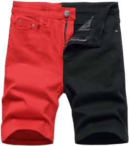 <b>Mens</b> <b>Slim</b> <b>Fit</b> Denim <b>Shorts</b> Classic Two Toned Jean <b>Shorts</b>, Stretchy Comfort, Casual Summer Outerwear. - Product Image 1