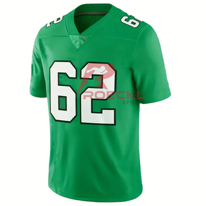 Maillot de football américain personnalisé 2025 100% polyester à manches courtes, taille plus, imprimé unisexe avec services OEM - Product Image 1