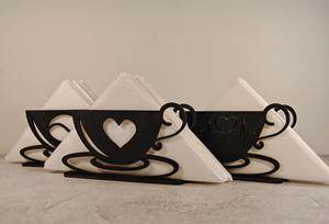 Servilletero de Madera con Tema de Café Heartbeat para Mesa de Cafetería, Cocina y Rincón de Café, Ideal para Decoración y Regalos, Procedente de la India - Product Image 4