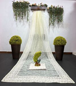 Hermoso diseñador Party Wear Saree en tela de seda de organza con trabajo de hilo con encaje elegante y blusa - Product Image 1