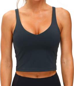 Soutien-gorge de sport pour femme à décolleté profond avec ensembles réversibles, soutien moyen, débardeurs d'entraînement, corsets de fitness, crop tops de yoga pour l'entraînement - Product Image 5