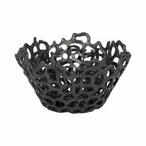 Panier à fruits artisanal, bol décoratif noir, centre de table, accessoires de décoration pour la maison, décoration moderne - Product Image 1