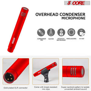 5Core Drum Mic Kit 9 Pcs Kick Bass Tom Snare Dynamic <b>Microphone</b> Instrument Mics Set - Product Image 2