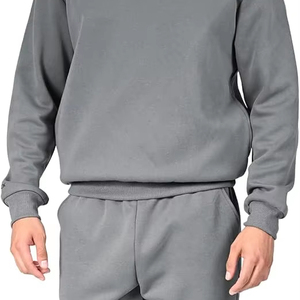 Survêtement pour homme en coton 100% lourd avec logo personnalisé, sweat-shirt à capuche et pantalon de jogging, coupe athlétique, tissus doux et respirants, style confortable - Product Image 1