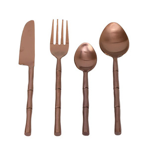 Ensemble de couverts couverts en or de luxe Rangement de l'argenterie comprenant des cuillères à fourchette Emballage en vrac en acier inoxydable miroir Utilisation en cuisine - Product Image 3