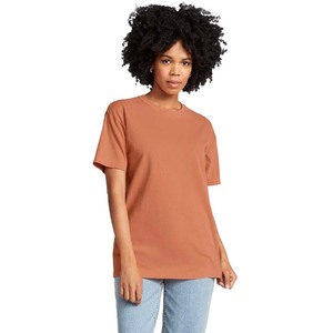 T-shirt filé à l'anneau 100% coton pour dames T-shirt confortable surdimensionné - Product Image 1