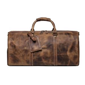 Sacs de voyage en cuir véritable de style sportif pour hommes, confortables, 50-70L, week-end, gym, bagages - Product Image 1