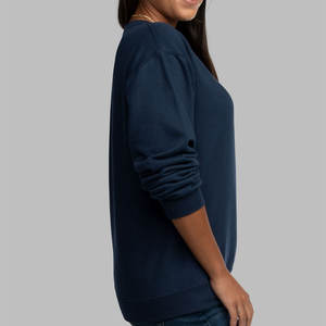 Sudadera con cuello redondo holgada y mezcla de algodón para hombre y mujer - Product Image 6