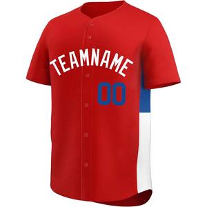 Maillot de baseball personnalisé athlétique coupe bouton complet respirant chemise de softball Logo de l'équipe broderie tissu en maille évacuant l'humidité - Product Image 1