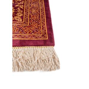 Gulmarg Hand Knotted <b>Silk</b> Rugs <b>Red</b> & Orange Floral Pattern for Home Living Room or Hallway Decor Size 9x12 for Teens - Product Image 4