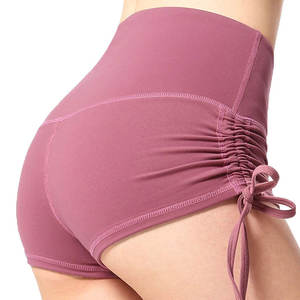 Precio al por mayor, nuevo diseño, Color sólido, suave, para mujer, Fitness, Yoga, corto, entrenamiento, corto, cintura alta, Yoga, corto para mujer - Product Image 1