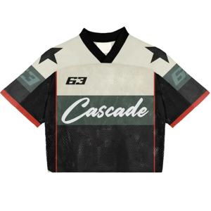 2025 venta al por mayor fabricante personalizado Boxy malla cuello redondo Jersey Streetwear Oversized Mesh Football Jersey camiseta hombres malla fútbol - Product Image 2