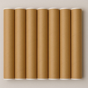 Tubes en carton brun recyclables de 7 x 100 cm pour les peintures et produits longs à expédier, avec couvercles inclus - Product Image 3