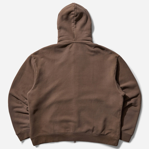 2025 New Style Men's Hoodie Brown Solid Zipper up Streetwear <b>Cloak</b> with Hip Hop Swag 100% Cotton Loose Fit for Spring - Product Image 2