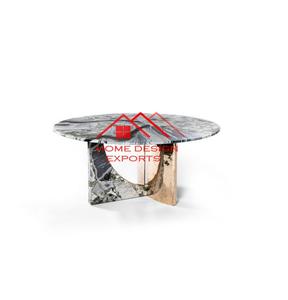 Table basse en métal de conception accrocheuse avec dessus en marbre italien Table centrale de meubles de salon de bureau à domicile - Product Image 4