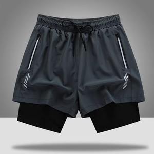 กางเกงขาสั้นออกกำลังกายแบบแห้งเร็ว2-in-1สำหรับผู้ชายกางเกงรัดรูปสองชั้นขนาด5นิ้วสไตล์ซับลิเมชัน-ไฮสตรีท - Product Image 5