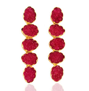 Pendiente de azúcar Natural con piedras colgantes, pendientes largos de varias piedras, joyería asequible, venta al por mayor - Product Image 2