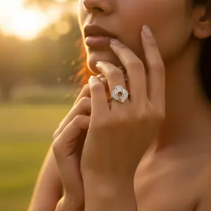 Bague pour femme en argent sterling 925 avec diamant en forme de cœur, cadeau élégant pour la femme moderne - Product Image 2