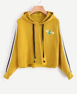 Women's Stylish 2-Color Cropped Hoodie Set Short <b>Crop</b> <b>Top</b> and Bottom Design Above Knee Length - Product Image 5