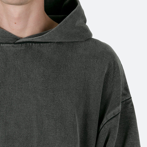 Poids élevé en vrac 600gsm unisexe plaine blanc surdimensionné goutte devrait Vintage lavé recadrée sweats à capuche hommes - Product Image 5