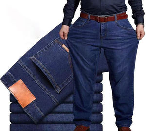 Pantalones vaqueros elásticos grandes y altos de talla grande para hombre, pantalones vaqueros duraderos de ajuste relajado, venta al por mayor, logotipo personalizado, pedido a granel, ropa de trabajo informal - Product Image 6