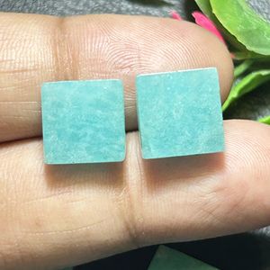 Gema de Amazonita Verde de Grado AAA, Cabujones Naturales Hechos a Mano, Forma Cuadrada Plana en Ambos Lados para la Fabricación de Joyas - Product Image 6