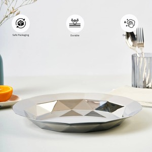 ถาดเสิร์ฟอาหารสแตนเลสสไตล์โมเดิร์นงานหัตถกรรมทำจากโลหะสำหรับงานเลี้ยงหรืองานแต่งงาน - Product Image 5