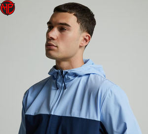 Veste coupe-vent de course à pied pour homme à capuche personnalisée pour l'automne, imperméable, pour la randonnée en plein air, veste de sport coupe-vent pour homme - Product Image 3