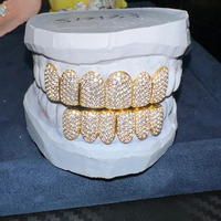 Grillz vintage en argent sterling 925 plaqué or 10 carats, serti de diamants Moissanite VVS taille princesse, avec dents profondes, cadeau de mariage