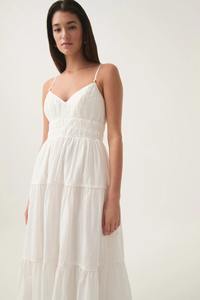 เดรสยาวย้อมผ้าเรยอนสำหรับผู้หญิงเดรสสายยาวคอวีปรับได้สำหรับงานปาร์ตี้ฤดูร้อนใหม่ - Product Image 2