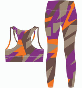 Conjunto de Yoga Personalizado al por Mayor para Mujer, Marca Privada, Conjunto Sublimado, Talla Grande, Sujetador Deportivo y Leggings de Entrenamiento, Ropa Deportiva - Product Image 3