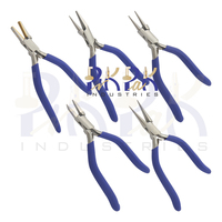 Longues poignées 5 pièces Kit de pinces à bijoux 150mm chaîne ronde mince nez plat en acier inoxydable 304 mâchoires