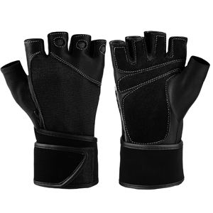 Gants de gymnastique en cuir demi-doigt pour haltérophilie Pull Ups Fitness Training-Gants d'exercice de dynamophilie en vente - Product Image 1