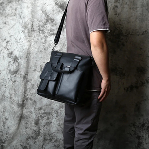 กระเป๋าพาดลำตัวสะพายไหล่เดียวใช้ได้ทั้งชายและหญิงกระเป๋าหนังวินเทจเป็นมิตรกับสิ่งแวดล้อมมีซิปแบบพกพาความจุขนาดใหญ่ - Product Image 5