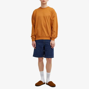 OEN Hombres Casual Color sólido Cuello redondo Sudadera Manga larga Jersey Fleece Top Streetwear Loose Fit Unisex Algodón de gran tamaño - Product Image 5