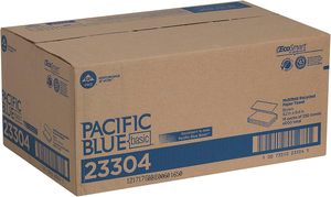 Pacific Blue Basic Recycled Multifold 1-Ply <b>Paper</b> Towels, Brown, 9.4” x 9.2”, 250 Towels/Pack, 16 Packs/Case (23304) - Product Image 6