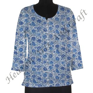 <b>Short</b> <b>Dress</b> Hand Block Print Kurtis Casual <b>Dresses</b> Latest Designs 2025 Summer <b>Dress</b> Hand Block Printed Cotton Kurti - Product Image 5