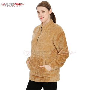 Sudadera cálida de lana Sherpa para mujer con cuello redondo Ajuste relajado Diseño impreso Estilo de calle alta para invierno/otoño - Product Image 3